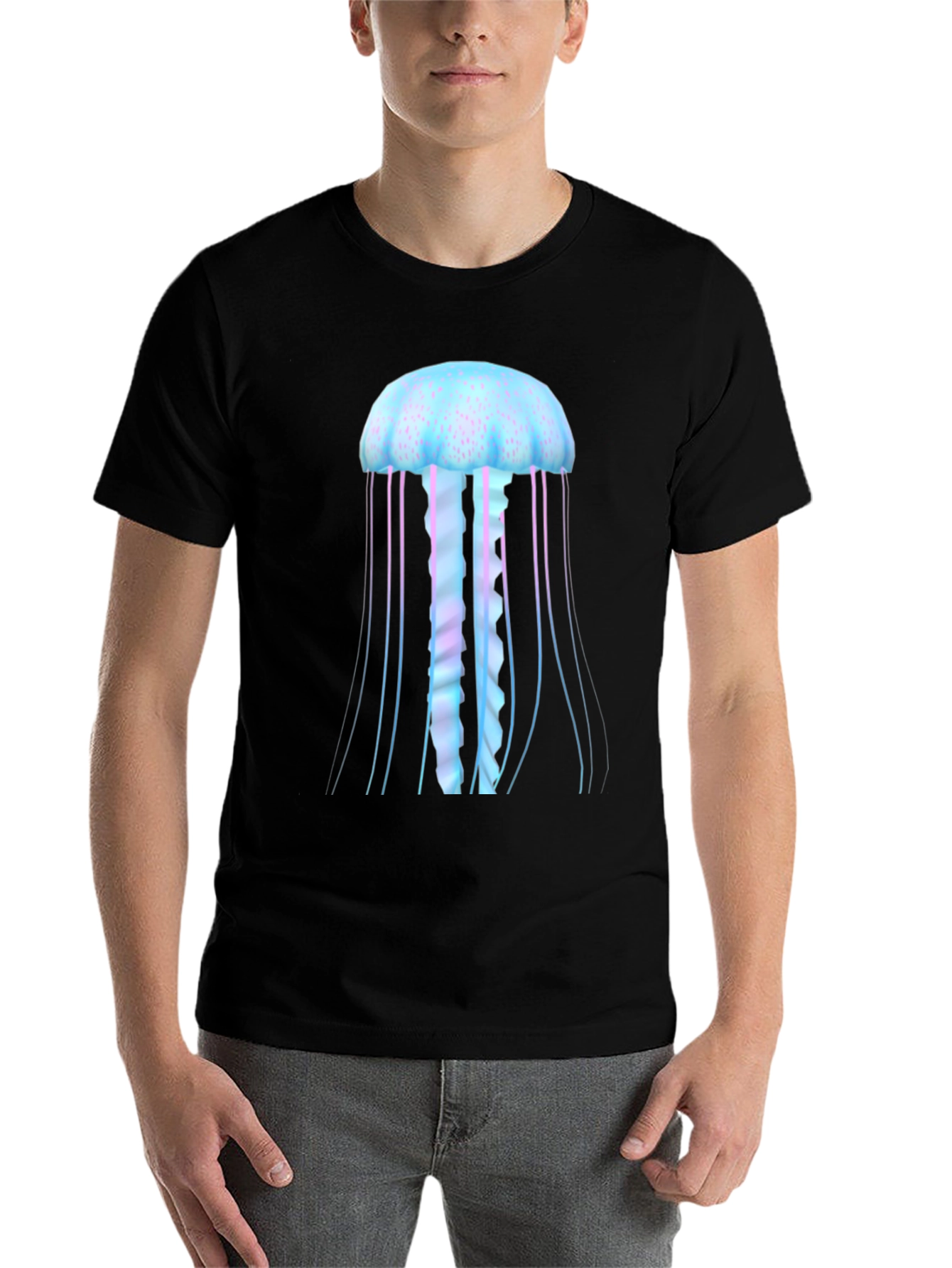 Jellyfish Graphic Tee - Black Cotton Comfort