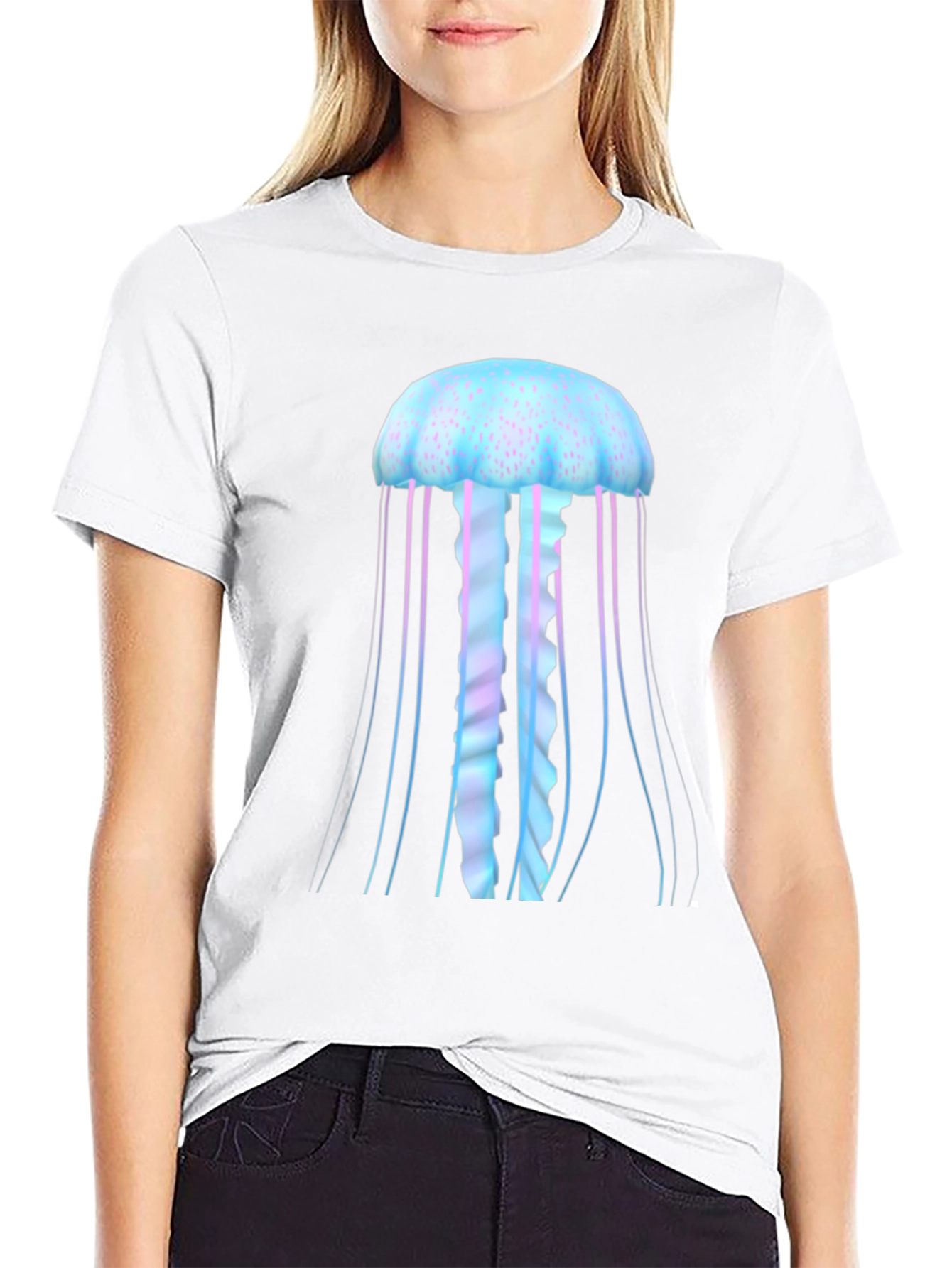 Jellyfish Graphic Tee - Black Cotton Comfort
