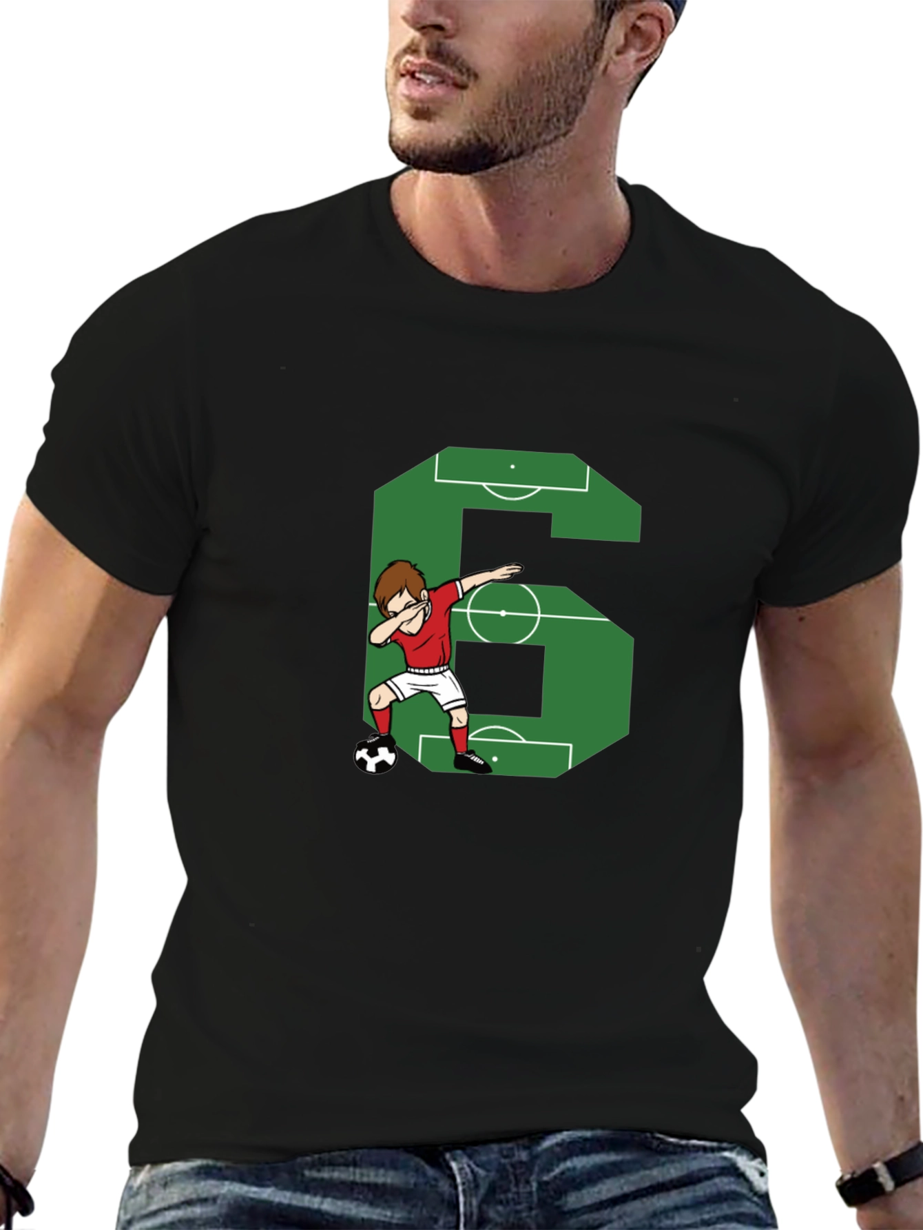 Soccer Number 6 Dab T-Shirt