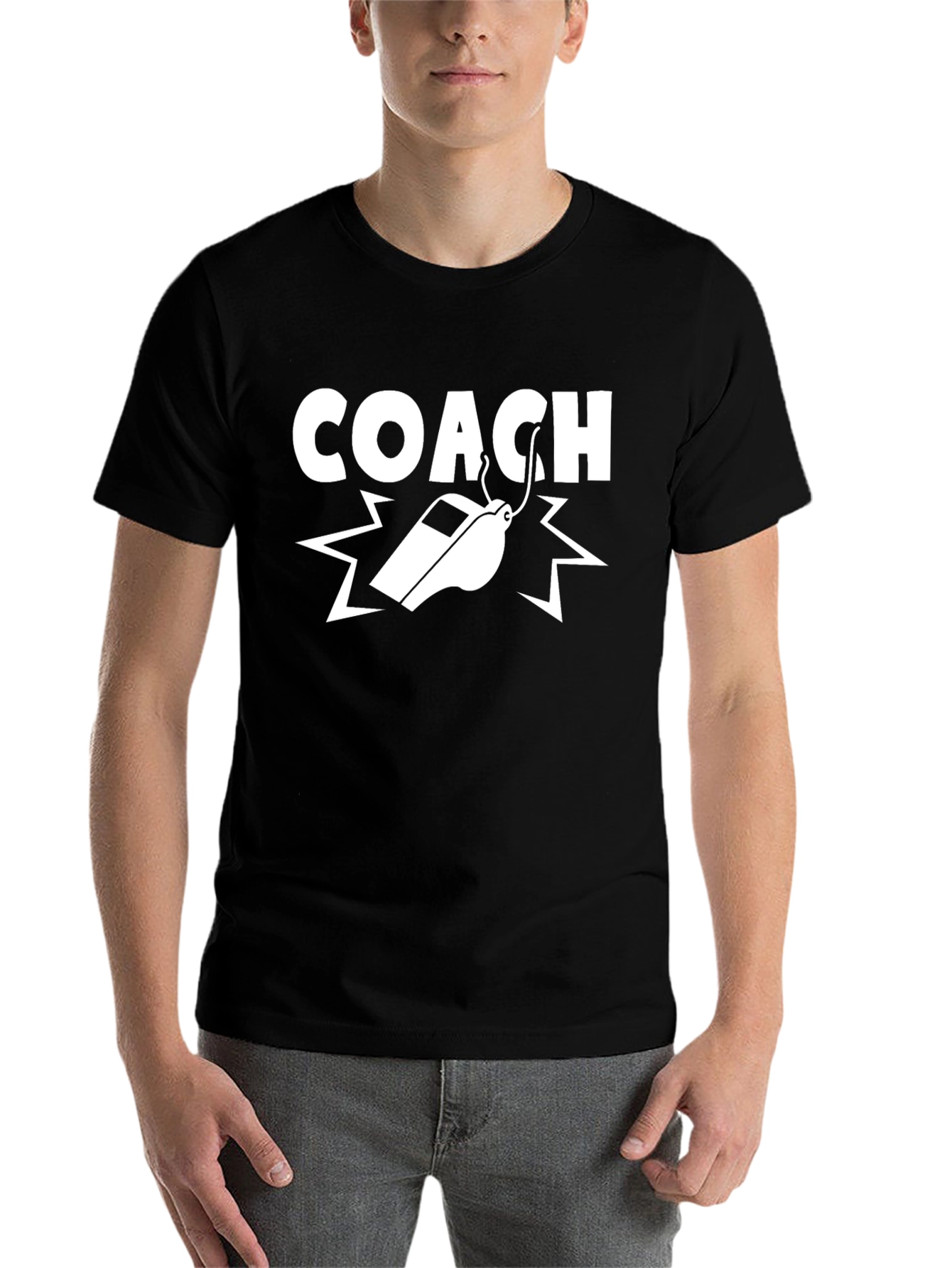 Coach Whistle Graphic Black T-Shirt
