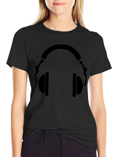 Black Headphone Graphic T-Shirt - Stylish Music Lover Tee