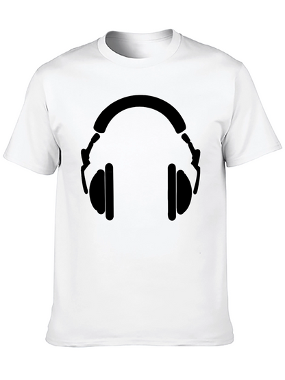Black Headphone Graphic T-Shirt - Stylish Music Lover Tee