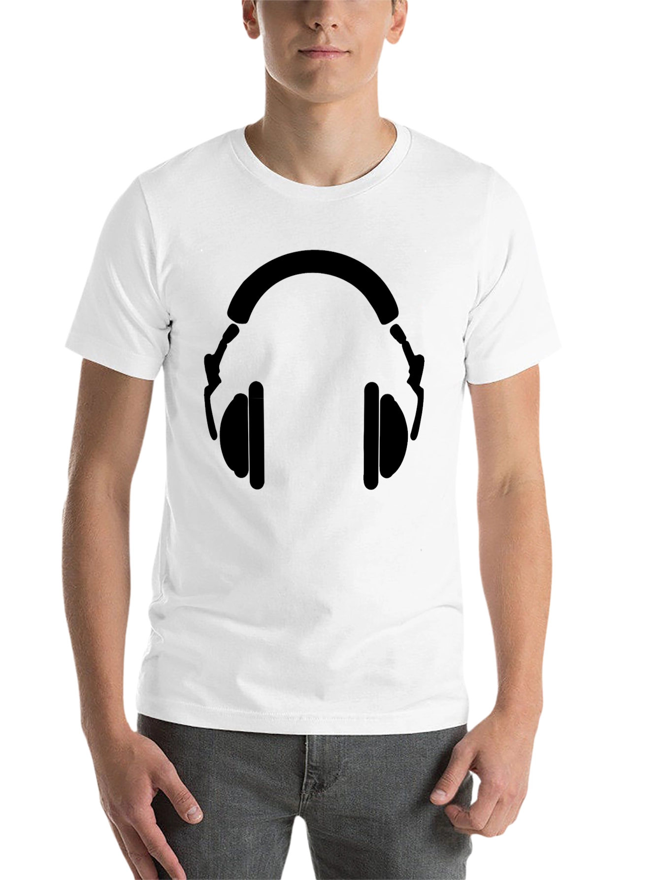 Black Headphone Graphic T-Shirt - Stylish Music Lover Tee