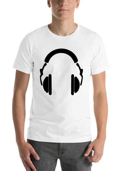 Black Headphone Graphic T-Shirt - Stylish Music Lover Tee