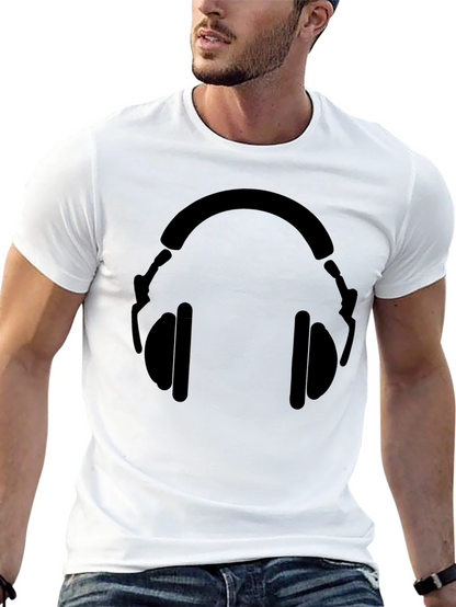 Black Headphone Graphic T-Shirt - Stylish Music Lover Tee