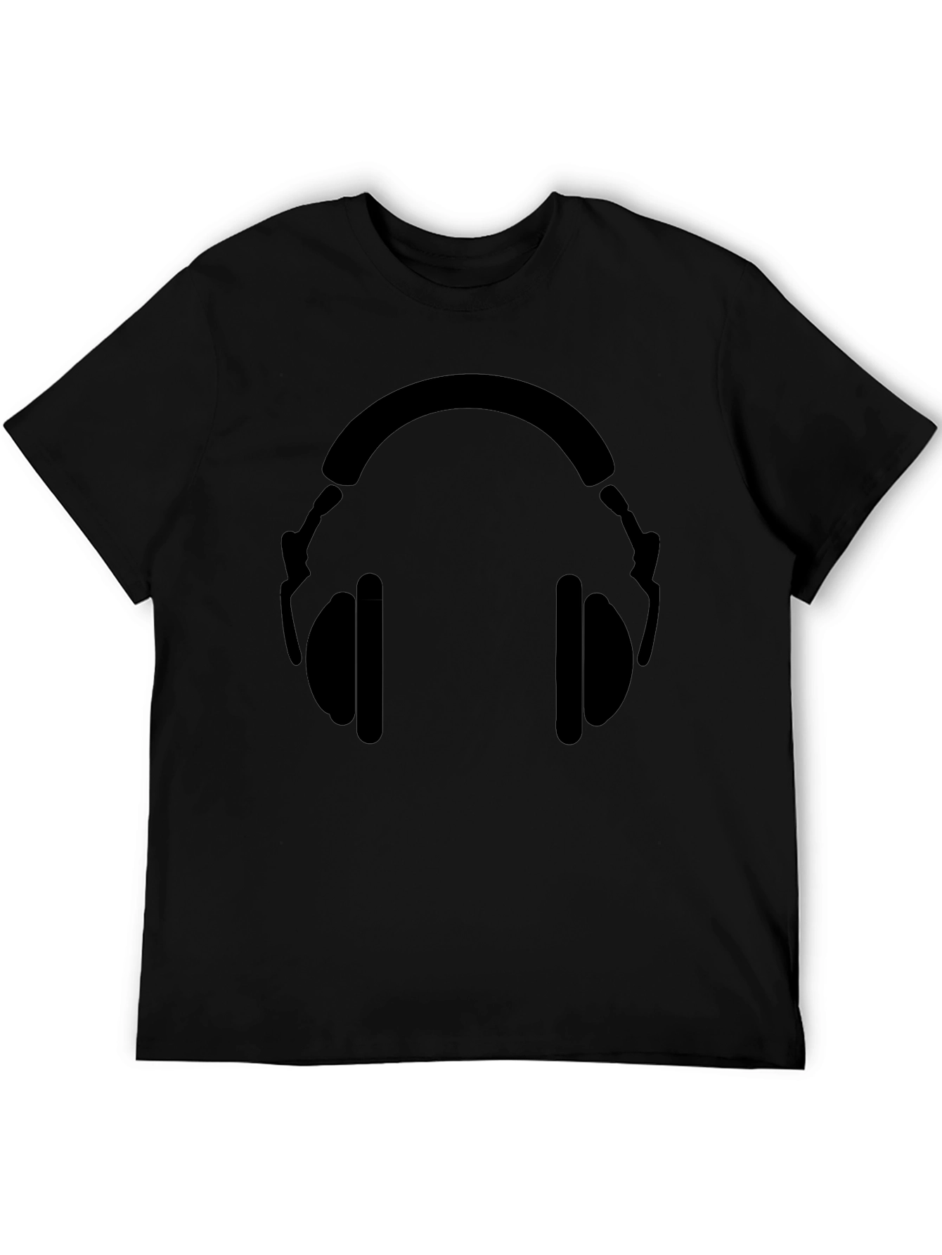 Black Headphone Graphic T-Shirt - Stylish Music Lover Tee