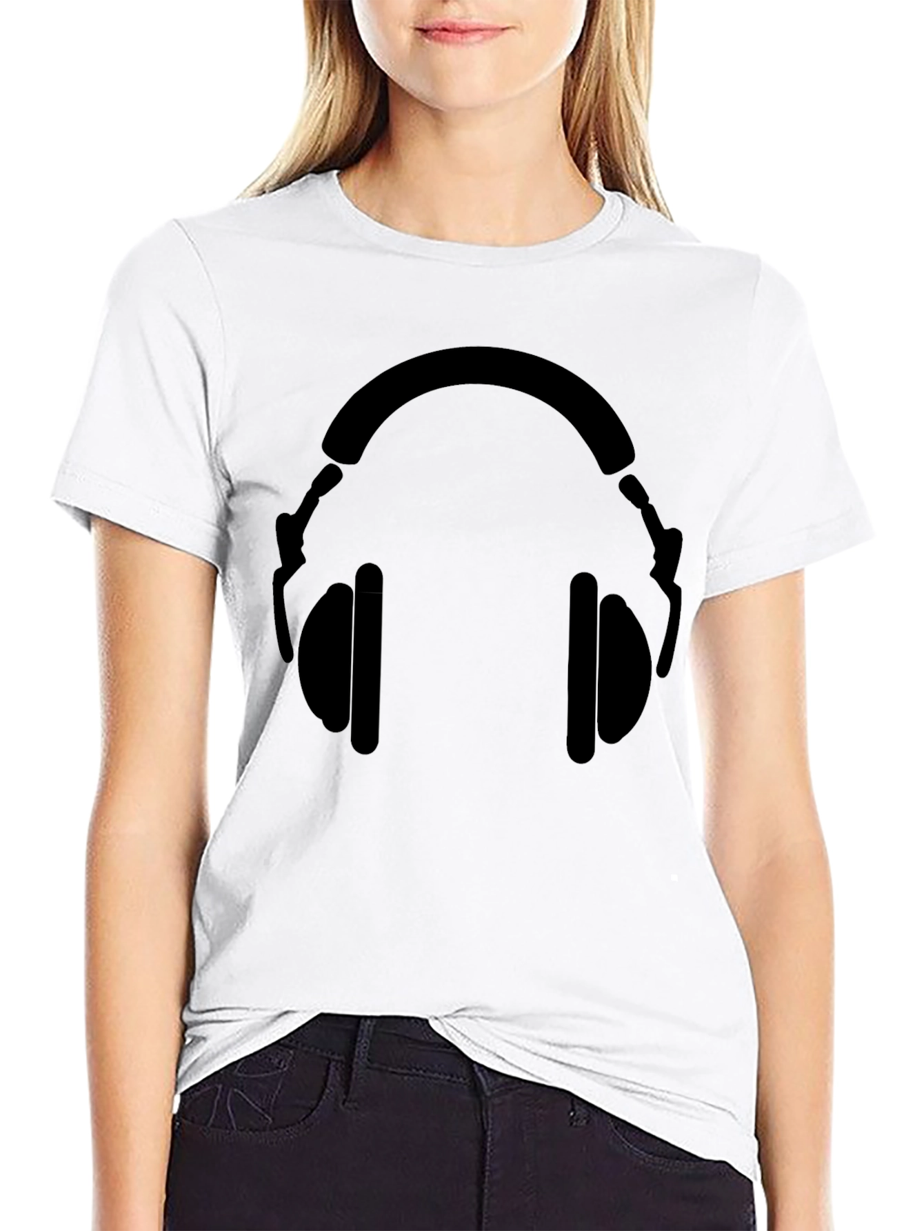 Black Headphone Graphic T-Shirt - Stylish Music Lover Tee