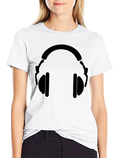 Black Headphone Graphic T-Shirt - Stylish Music Lover Tee