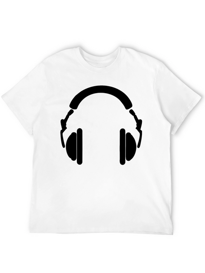 Black Headphone Graphic T-Shirt - Stylish Music Lover Tee
