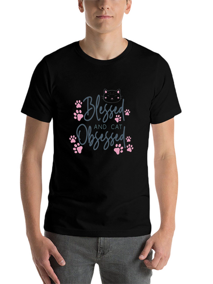 Blessed and Cat Obsessed Graphic Tee