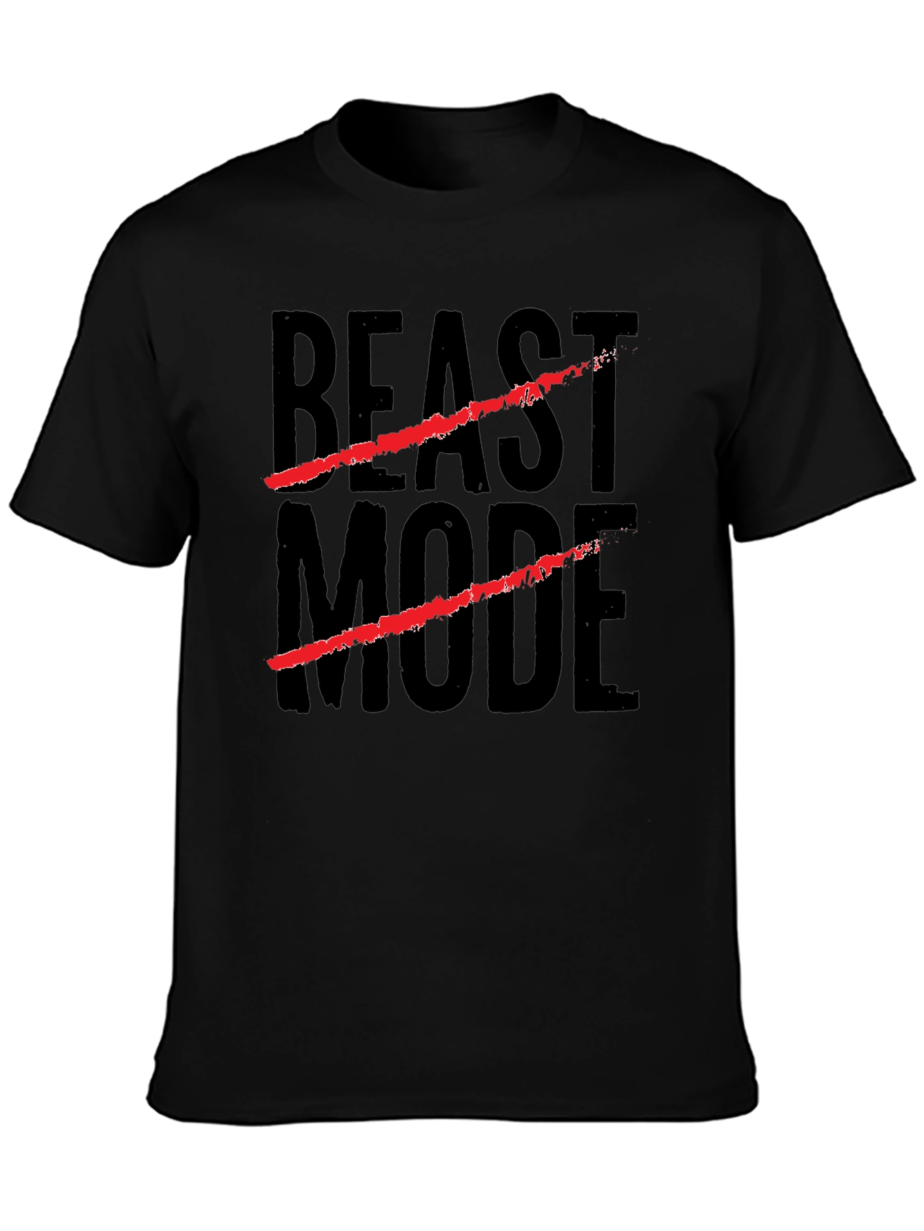 Beast Mode Graphic Print Black T-Shirt