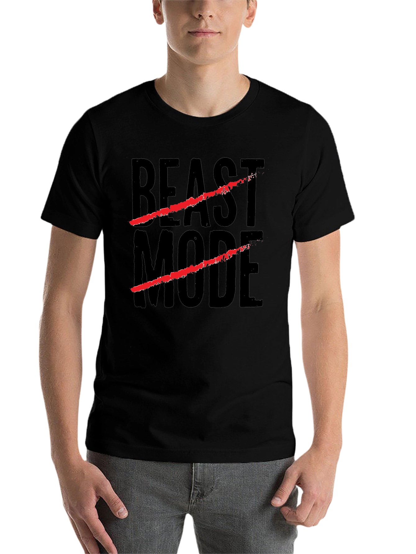 Beast Mode Graphic Print Black T-Shirt