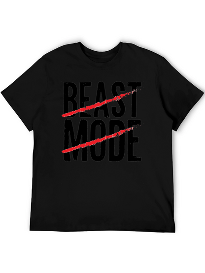 Beast Mode Graphic Print Black T-Shirt