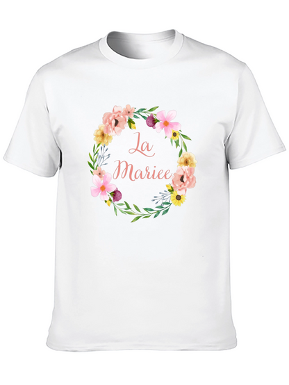 La Mariee Floral Wreath Bride T-Shirt