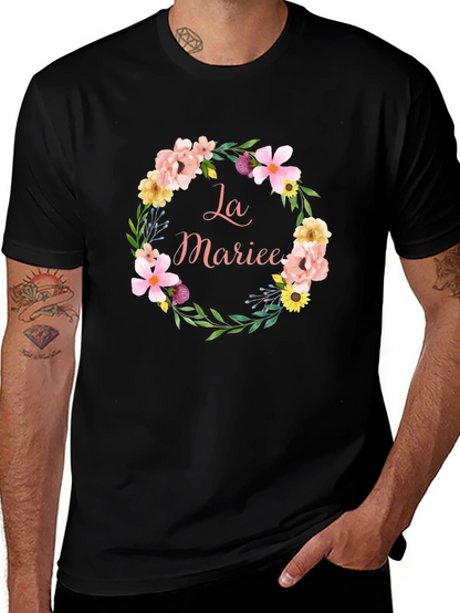La Mariee Floral Wreath Bride T-Shirt