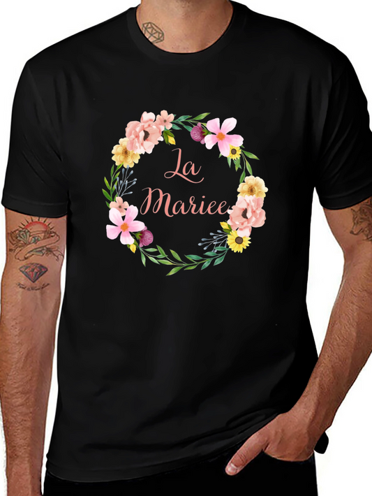 La Mariee Floral Wreath Bride T-Shirt