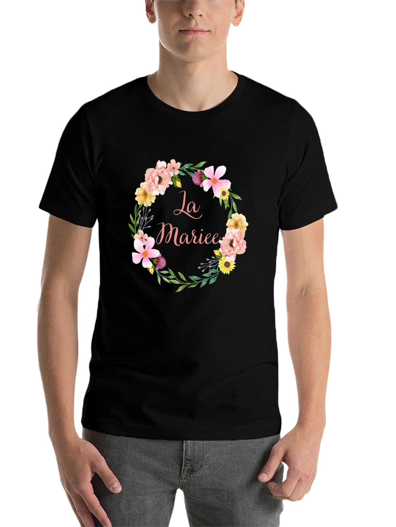La Mariee Floral Wreath Bride T-Shirt
