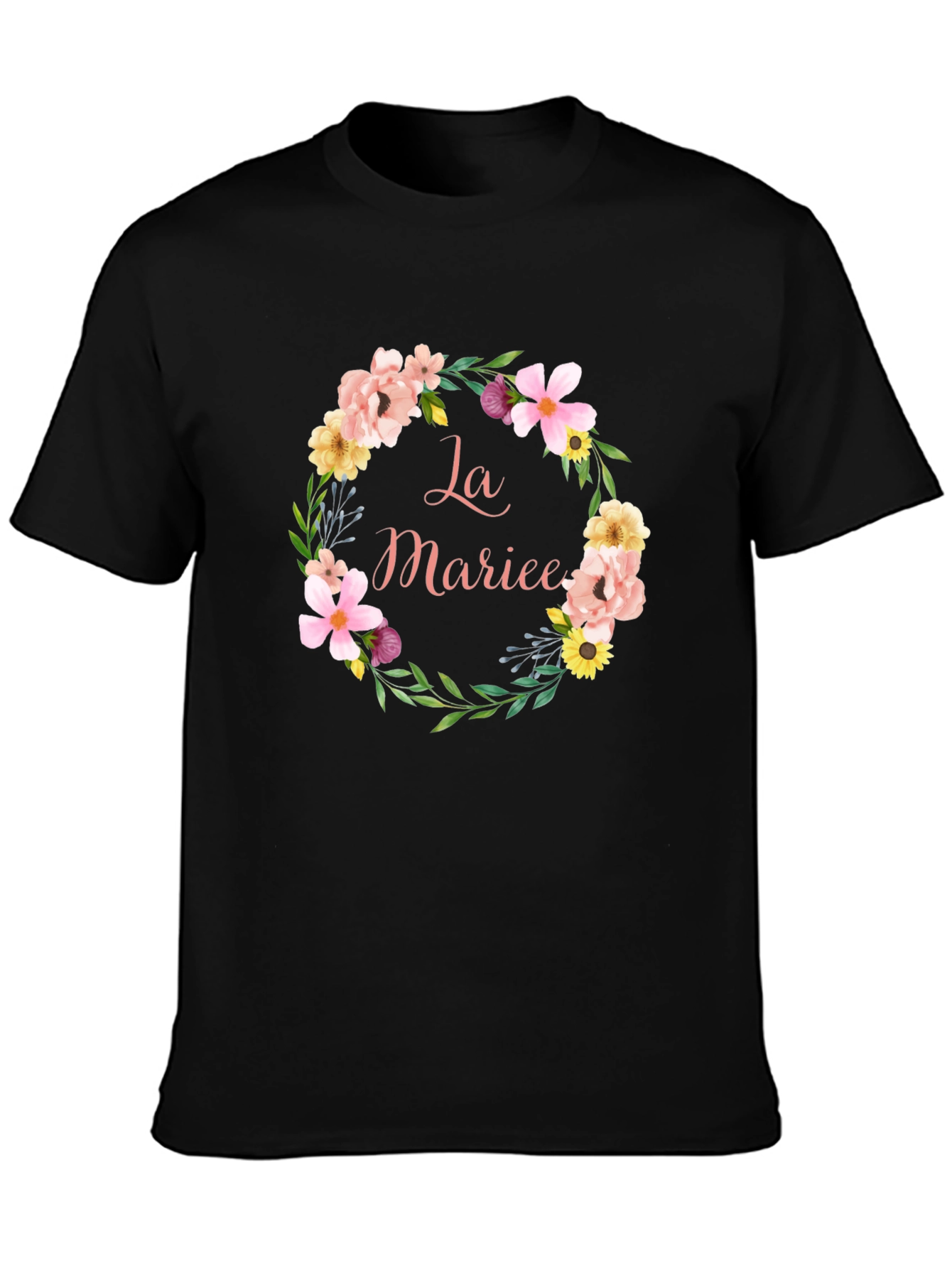 La Mariee Floral Wreath Bride T-Shirt