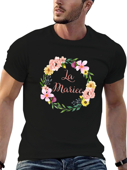 La Mariee Floral Wreath Bride T-Shirt