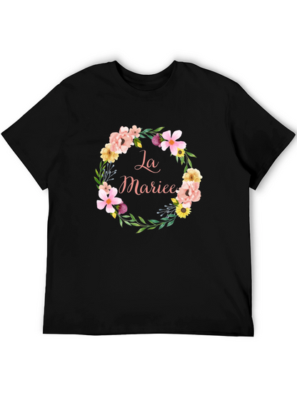 La Mariee Floral Wreath Bride T-Shirt