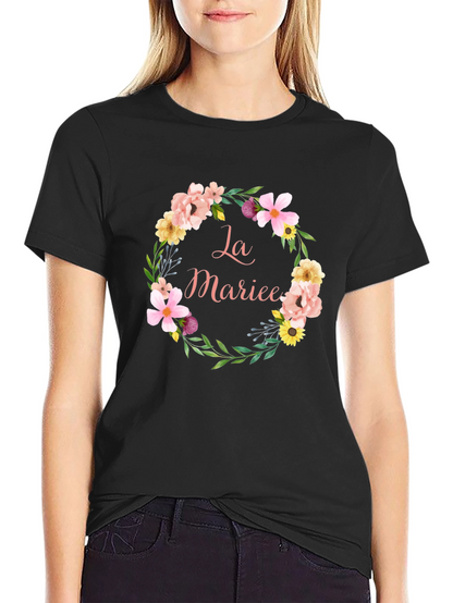 La Mariee Floral Wreath Bride T-Shirt