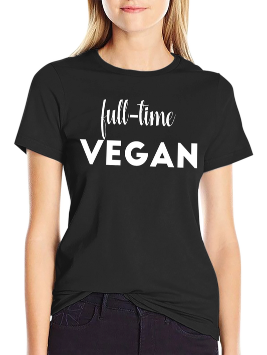 Full-Time Vegan Graphic T-Shirt - Black