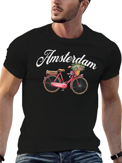 Amsterdam Bicycle Graphic Tee - Black