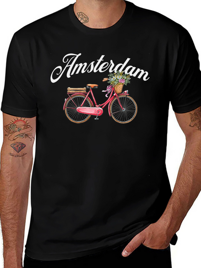 Amsterdam Bicycle Graphic Tee - Black