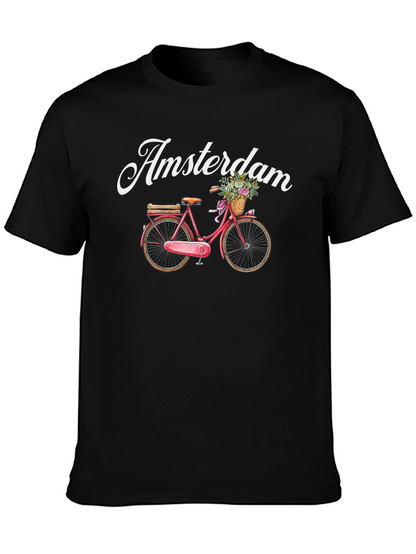 Amsterdam Bicycle Graphic Tee - Black