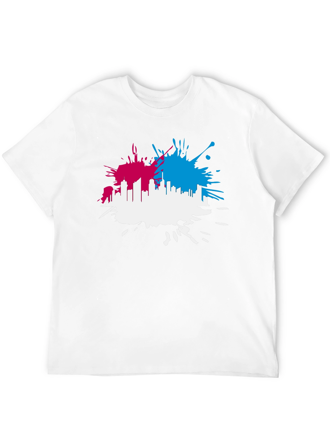 Cityscape Splash Mens Black T-Shirt