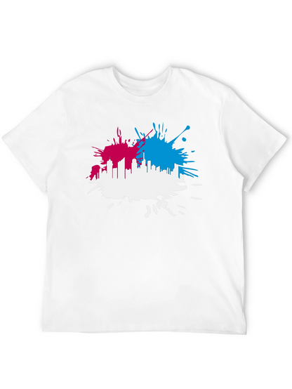 Cityscape Splash Mens Black T-Shirt