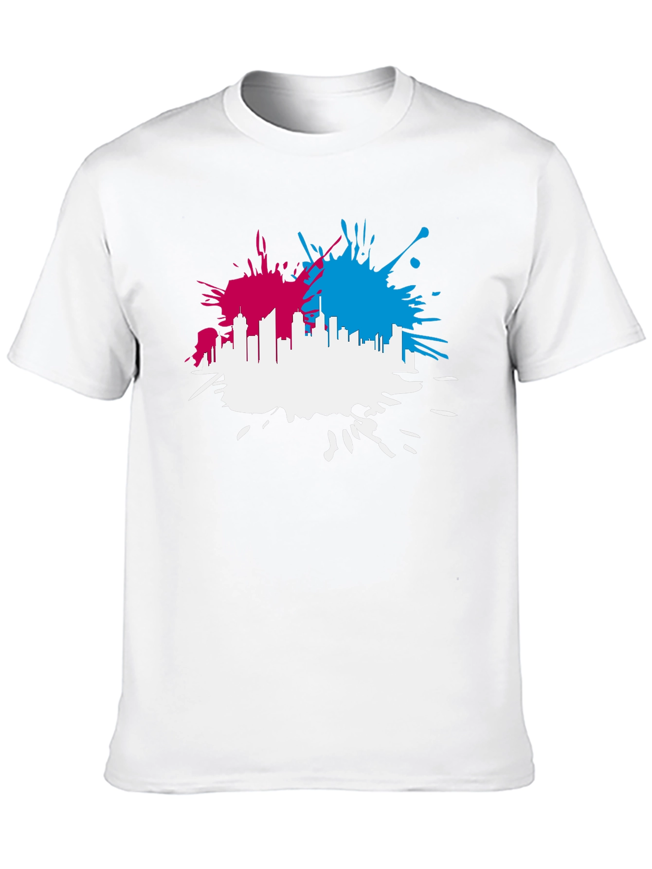Cityscape Splash Mens Black T-Shirt