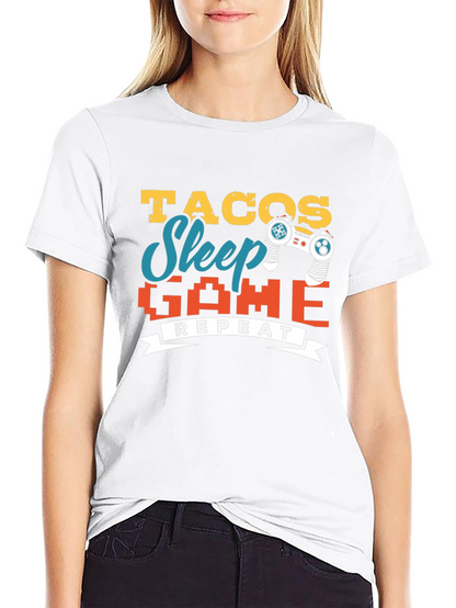 Tacos Sleep Game Repeat Graphic Tee