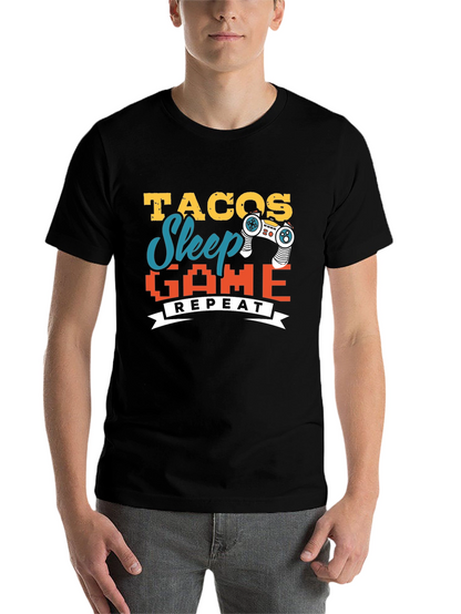Tacos Sleep Game Repeat Graphic Tee