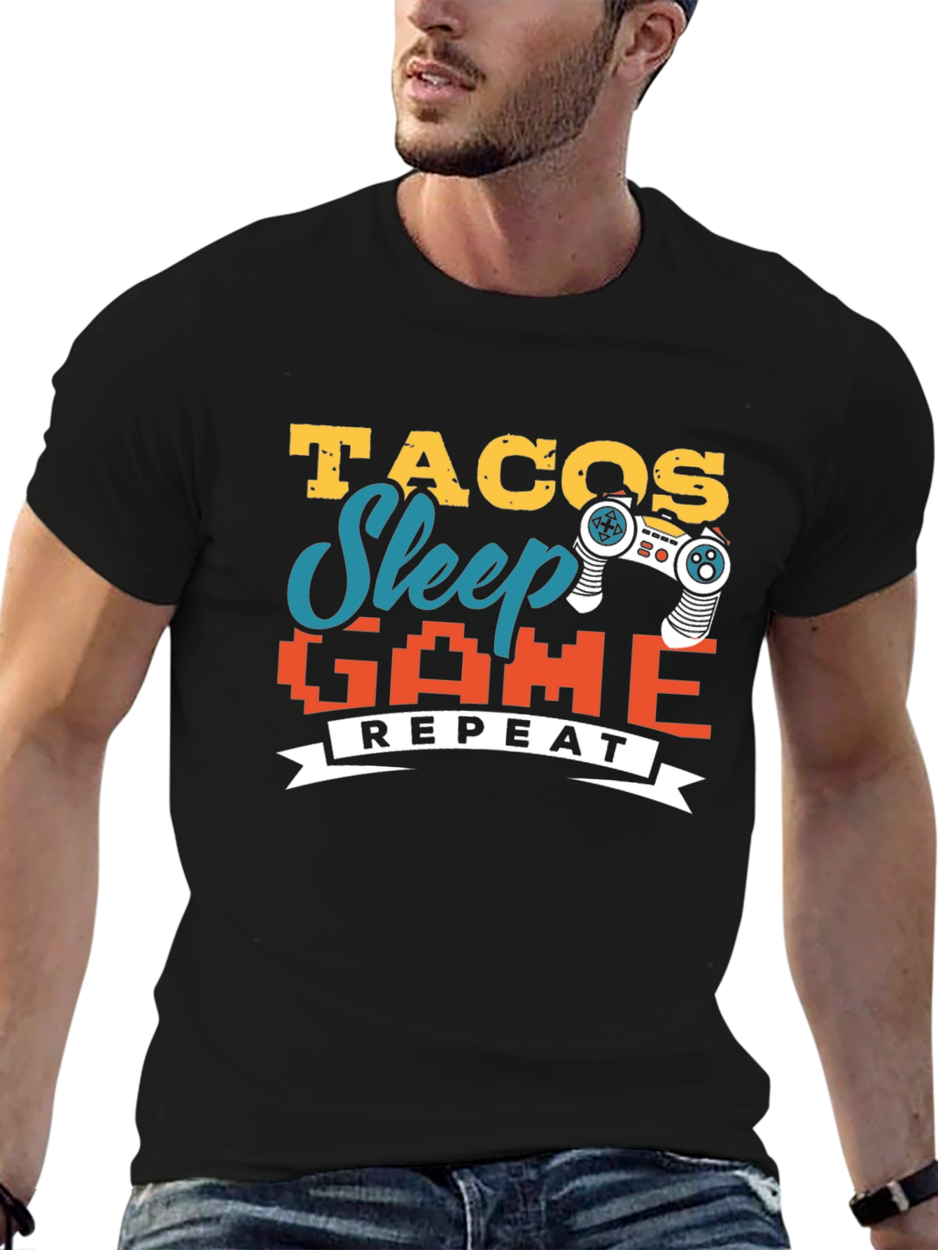Tacos Sleep Game Repeat Graphic Tee