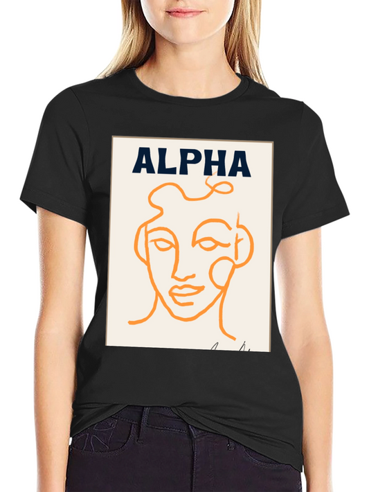 Alpha Abstract Face Graphic Tee - Modern Art T-Shirt