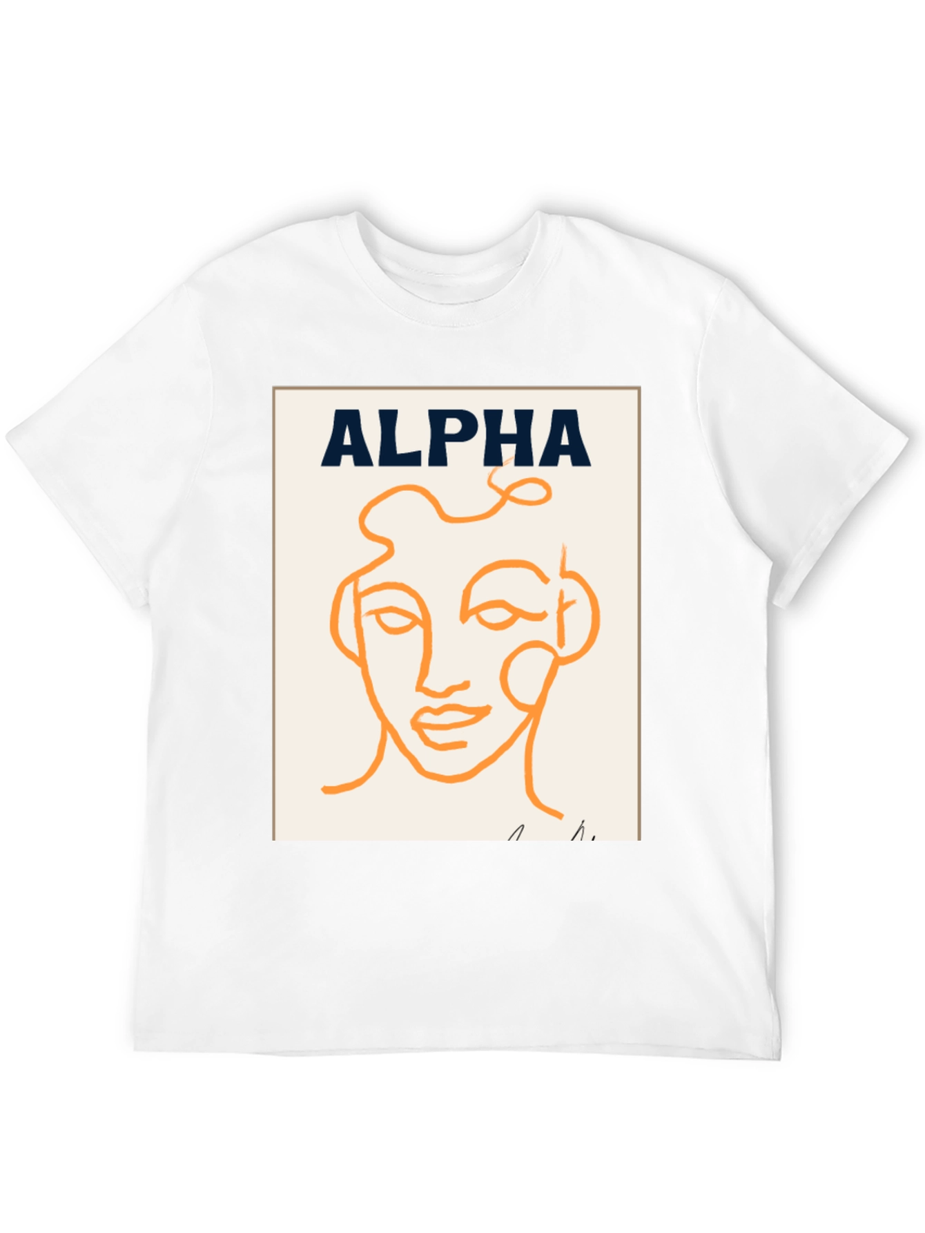 Alpha Abstract Face Graphic Tee - Modern Art T-Shirt