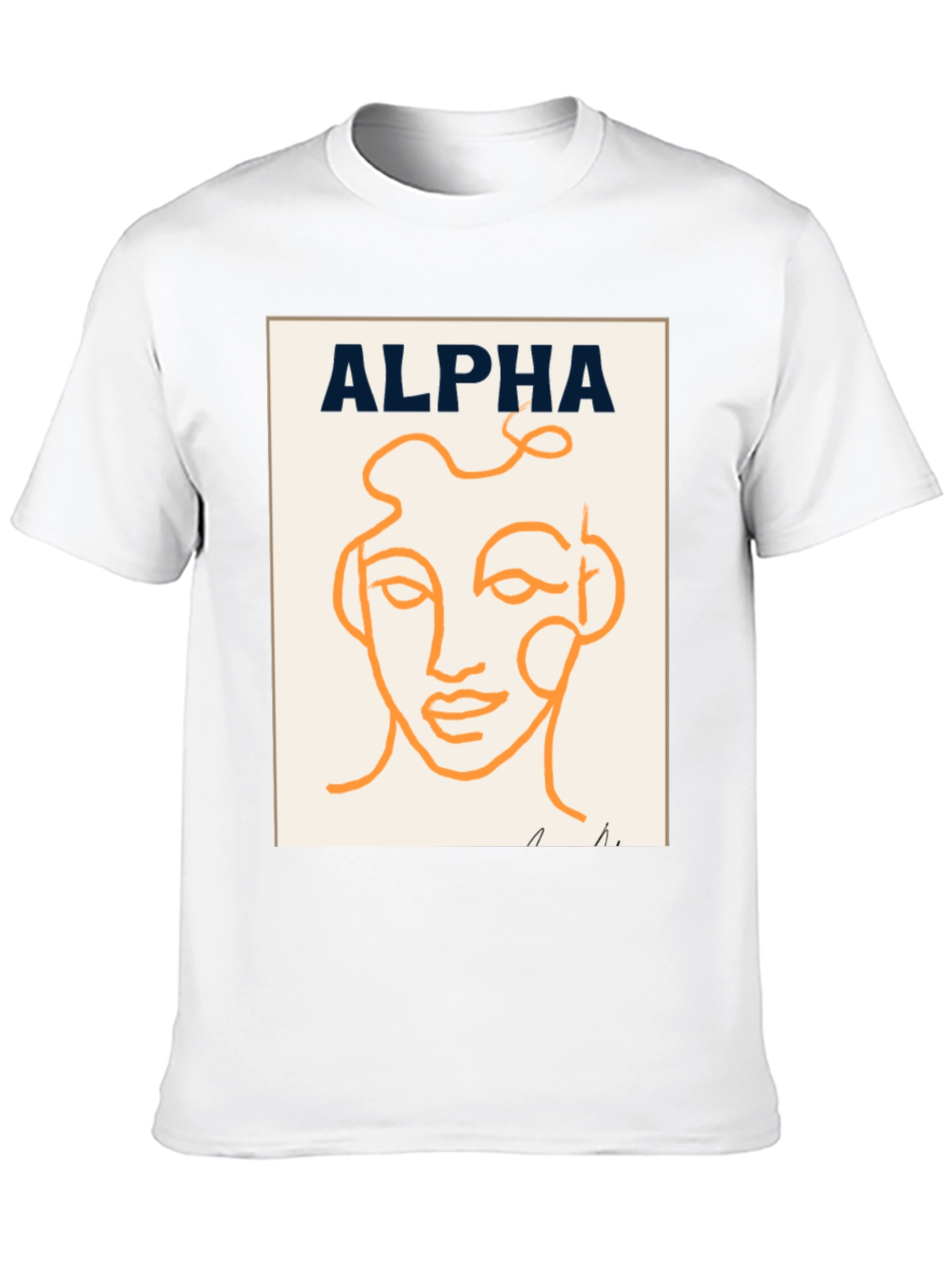 Alpha Abstract Face Graphic Tee - Modern Art T-Shirt