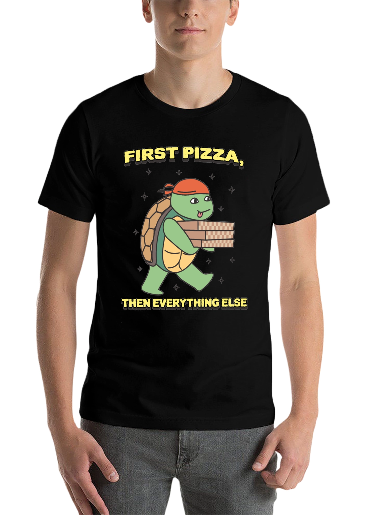 First Pizza Then Everything Else Turtle T-Shirt