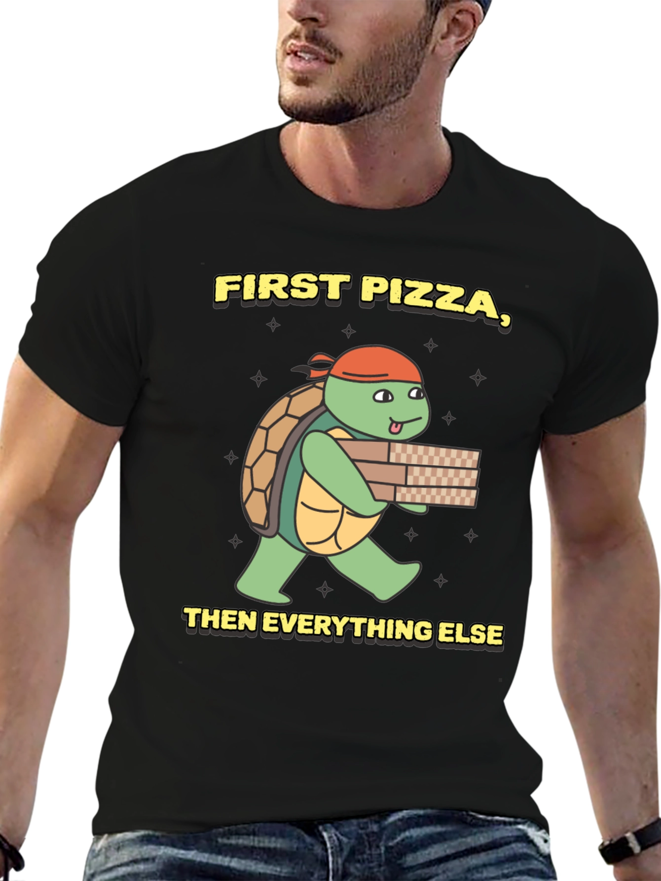 First Pizza Then Everything Else Turtle T-Shirt
