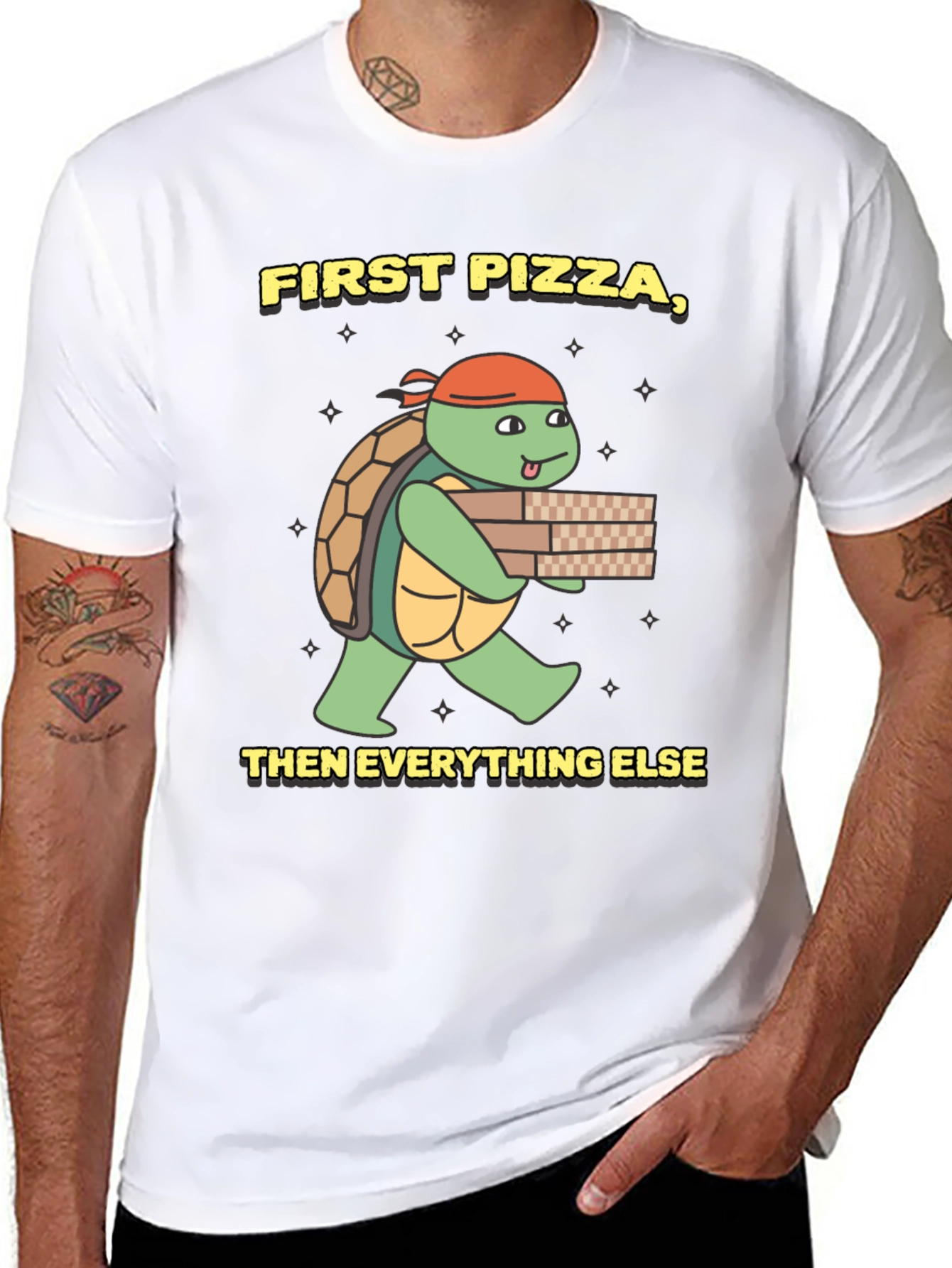 First Pizza Then Everything Else Turtle T-Shirt