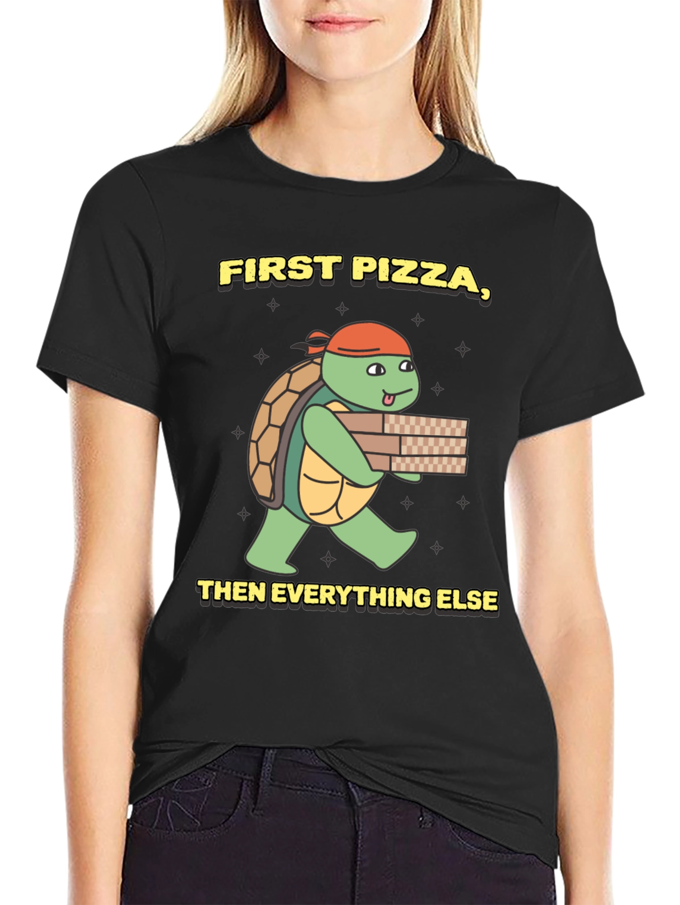 First Pizza Then Everything Else Turtle T-Shirt