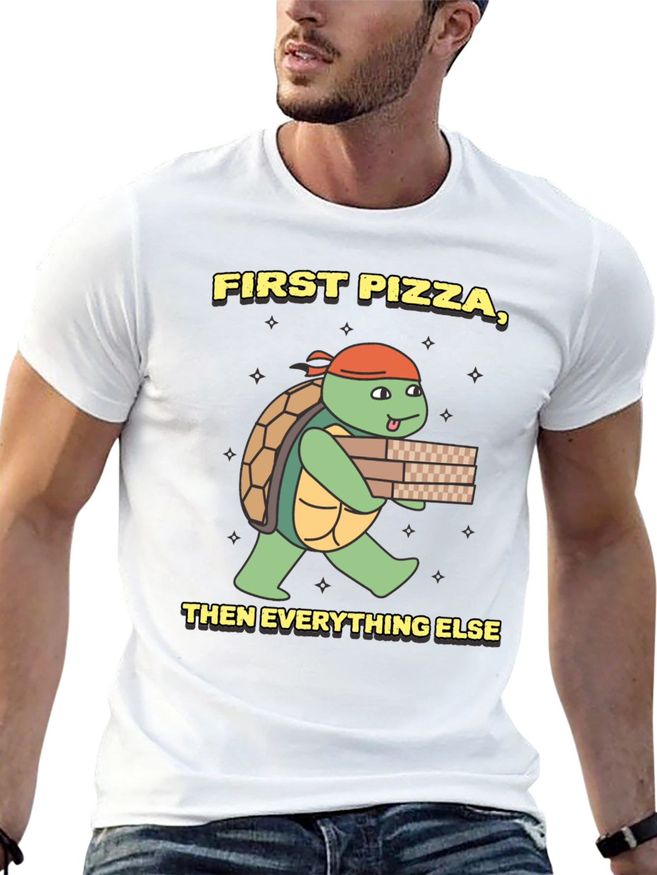 First Pizza Then Everything Else Turtle T-Shirt