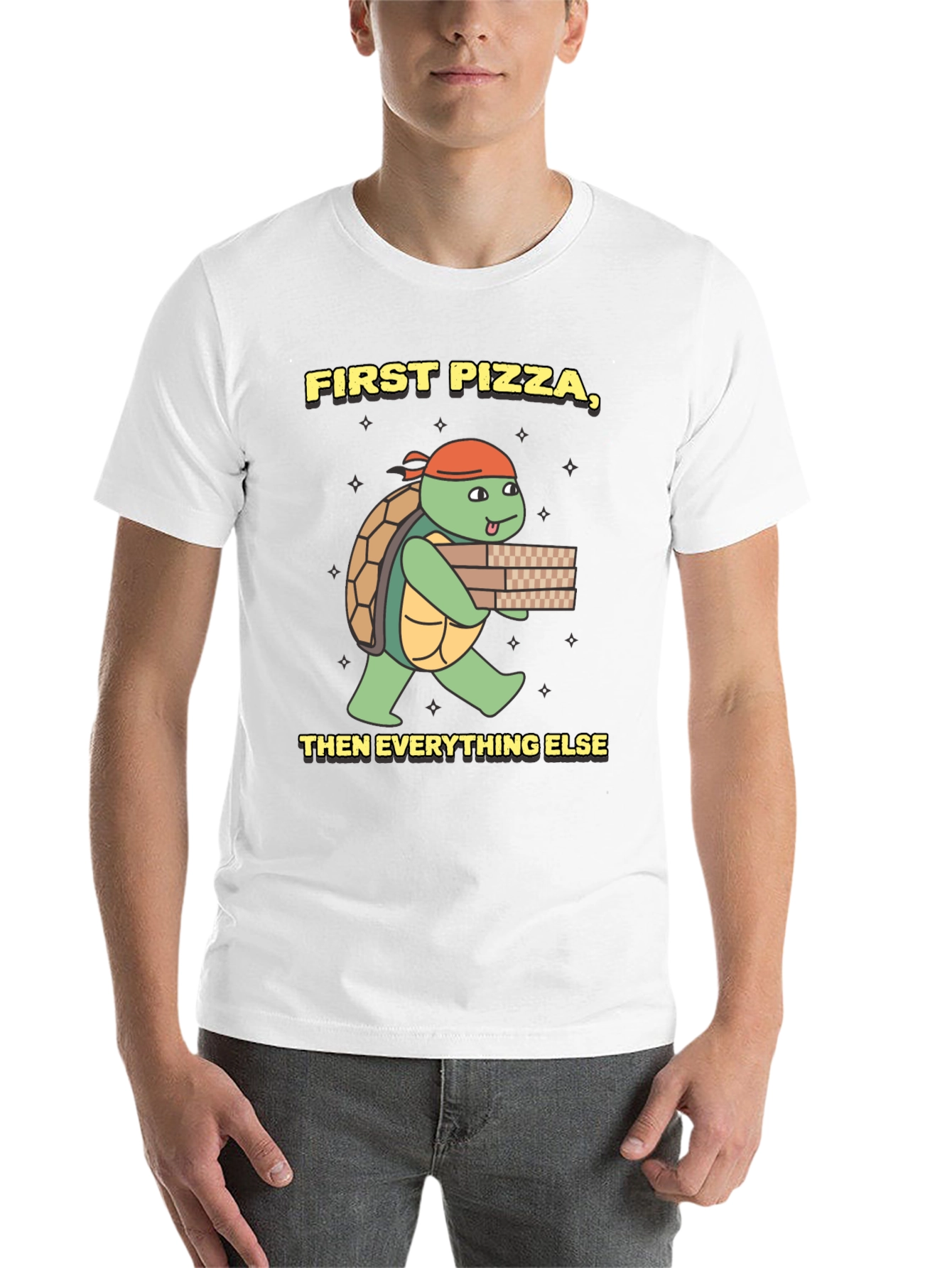 First Pizza Then Everything Else Turtle T-Shirt