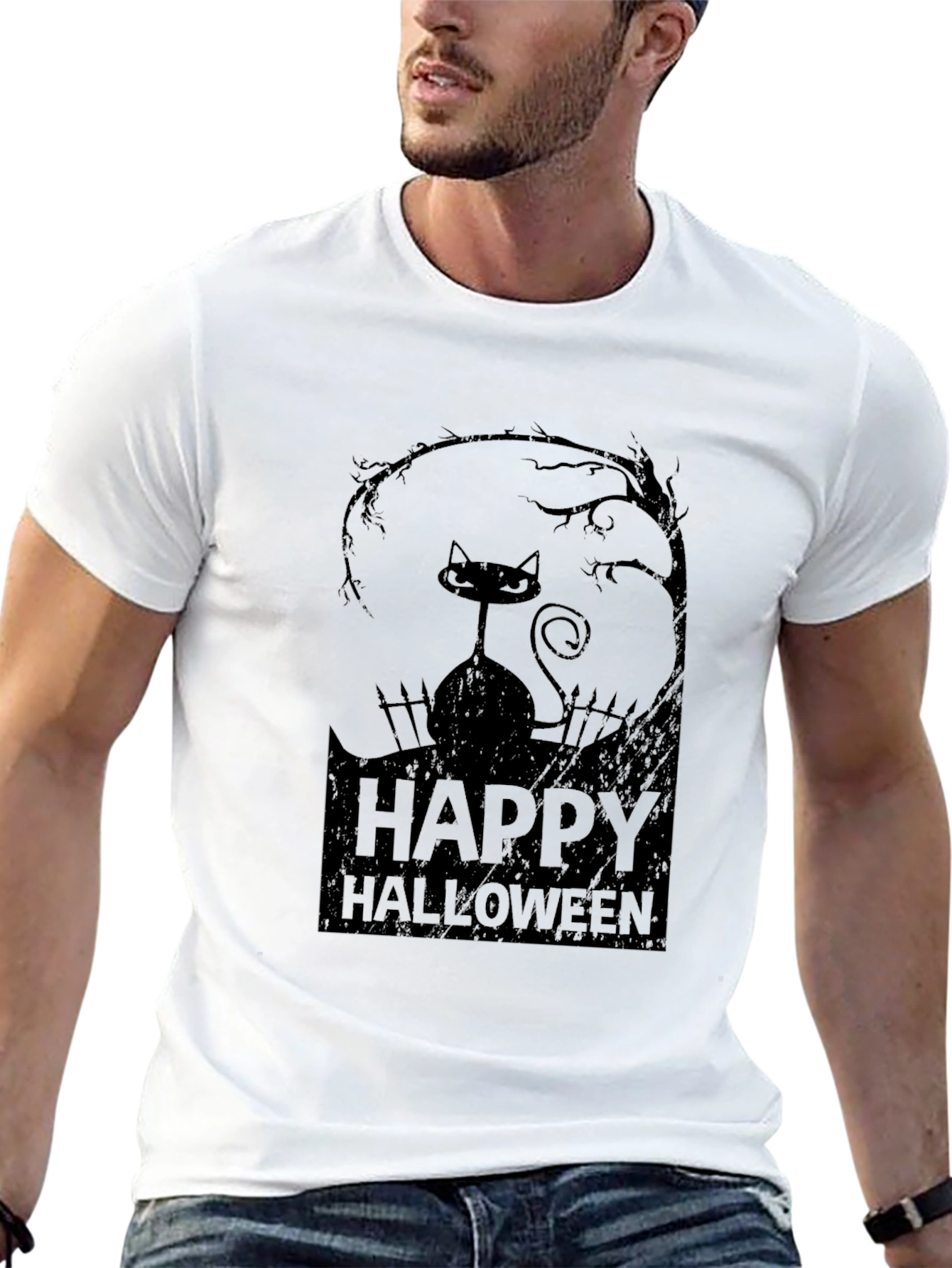 Happy Halloween Black Cat T-Shirt