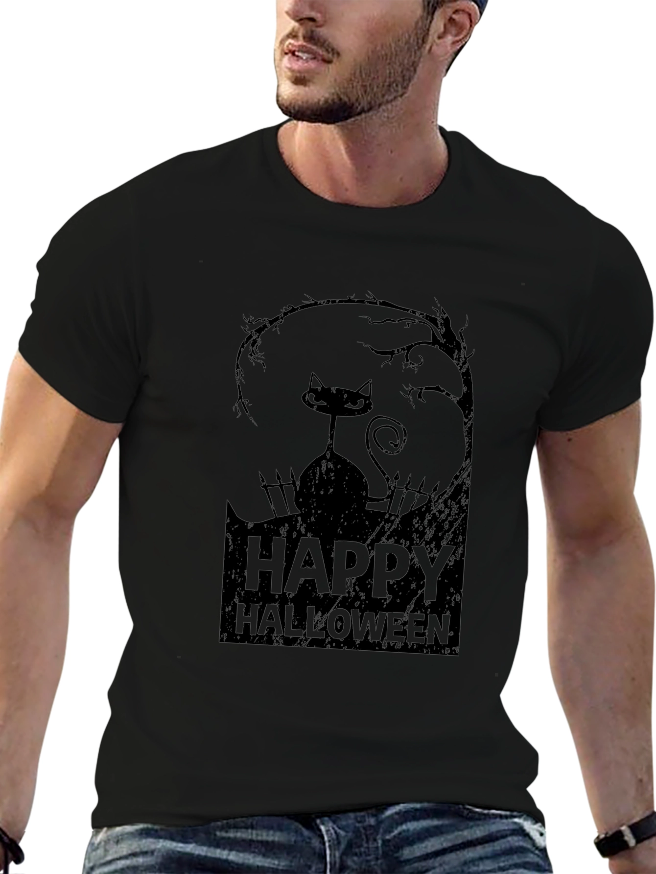 Happy Halloween Black Cat T-Shirt