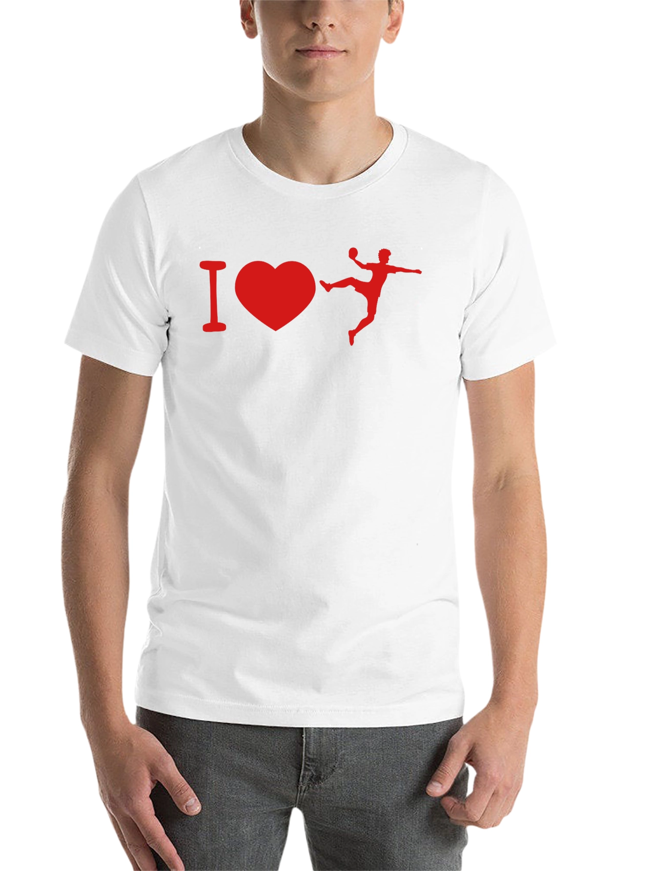 I Love Handball Graphic T-Shirt - Black Cotton Tee