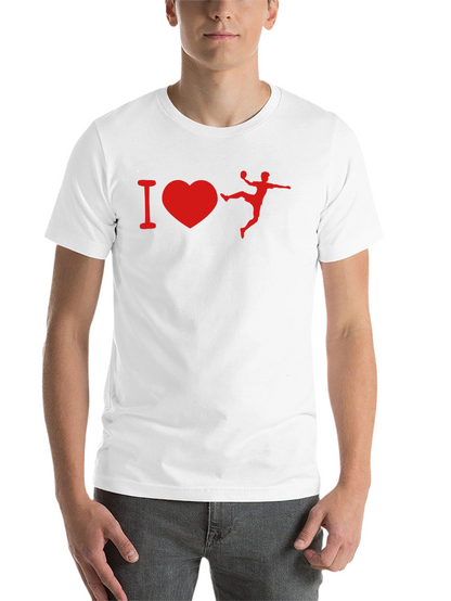 I Love Handball Graphic T-Shirt - Black Cotton Tee