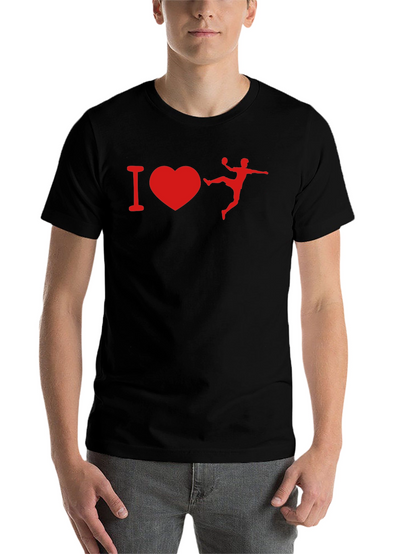 I Love Handball Graphic T-Shirt - Black Cotton Tee