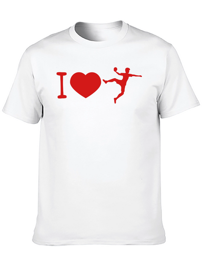 I Love Handball Graphic T-Shirt - Black Cotton Tee